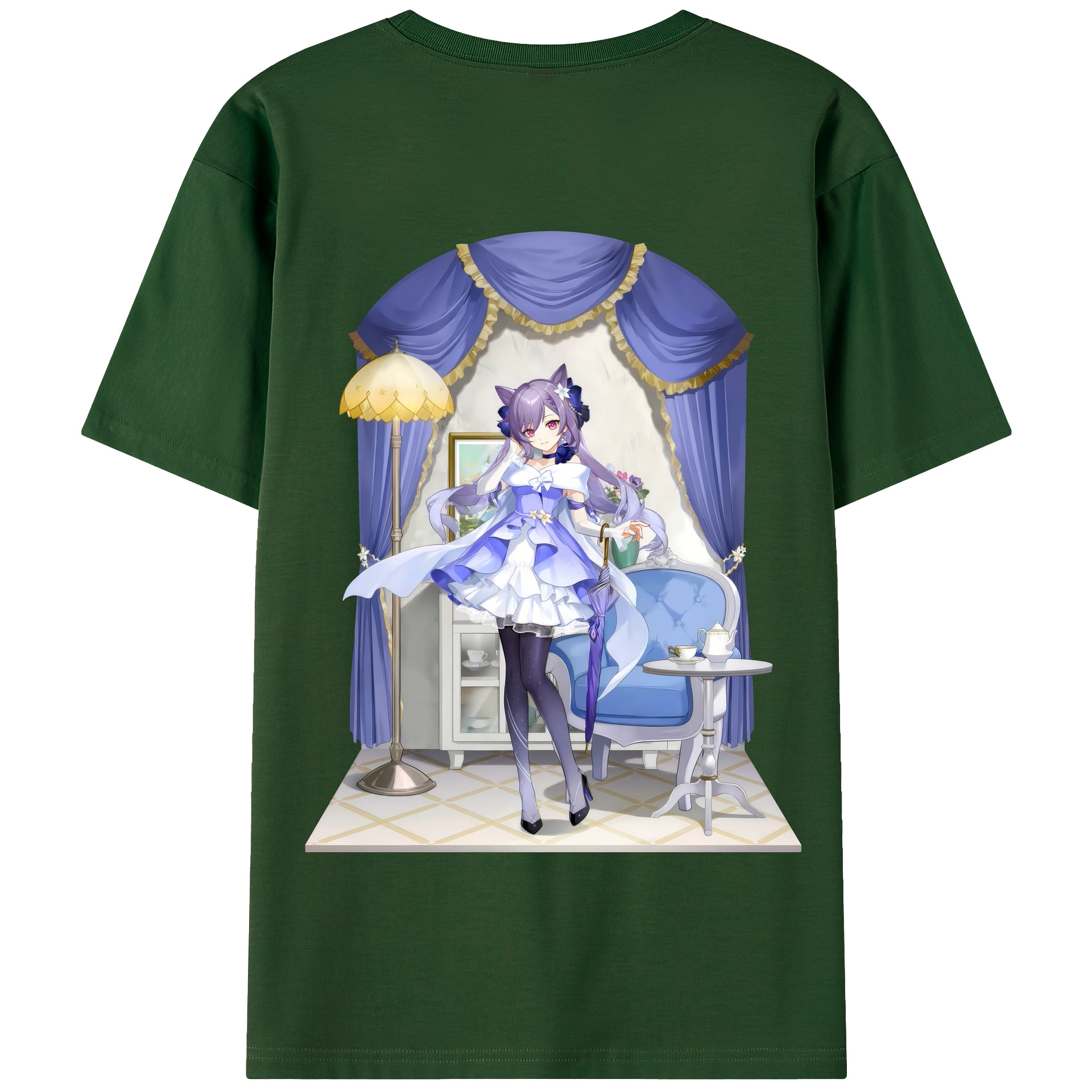 げんし神 刻晴 こくせい genshin Kokusei 綿100％半袖Tシャツ（背面プリント）
